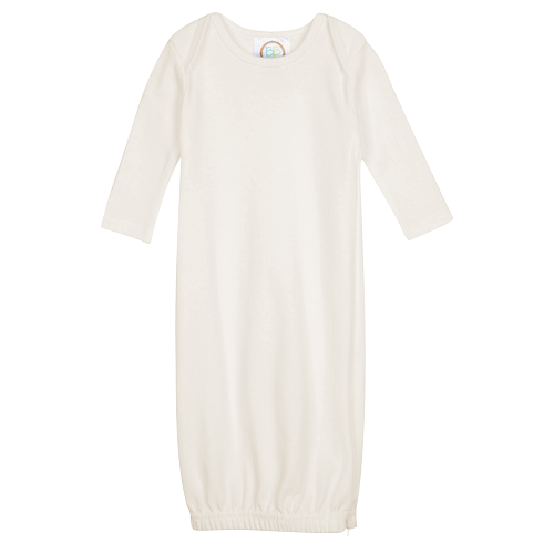 Long Sleeve Infant Gown with Hidden Zipper