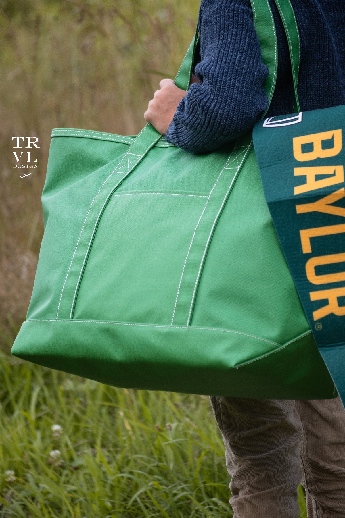 MAXI TOTE - COATED CANVAS KELLY GREEN