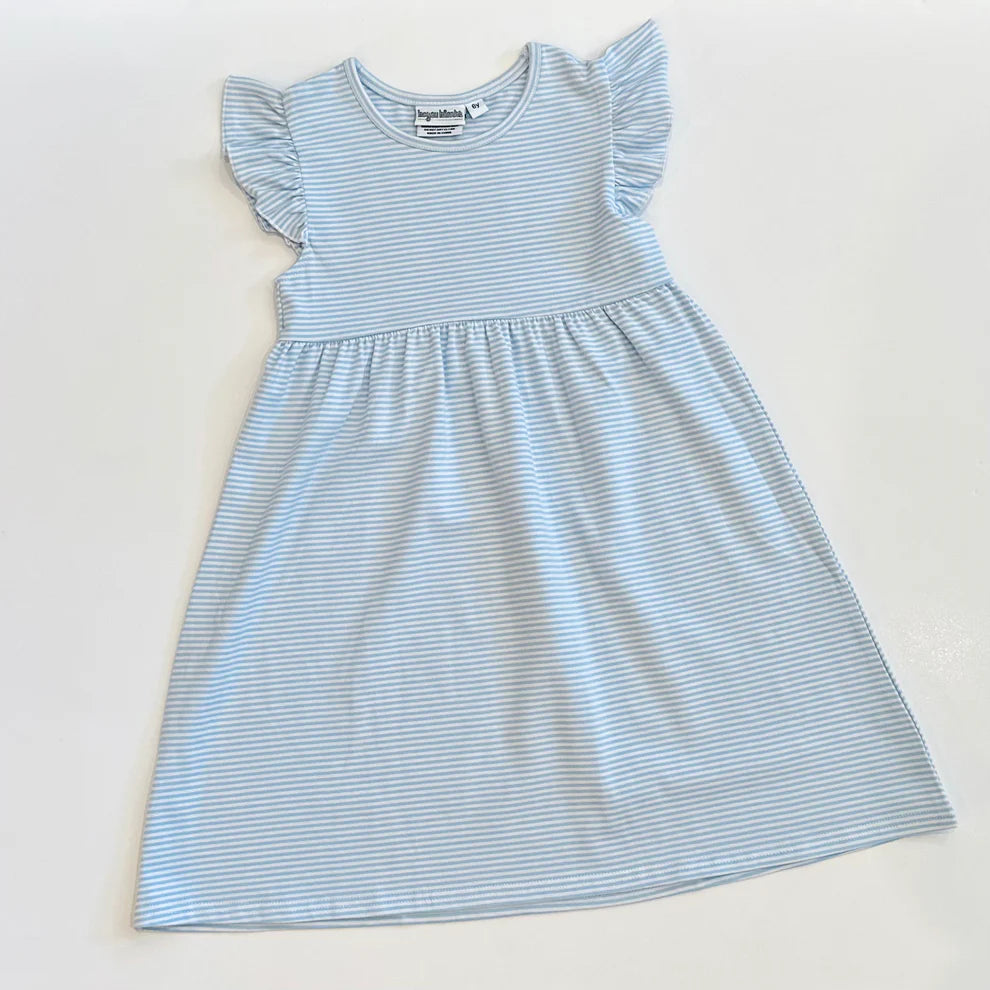 Striped Flutter Sleeve Dress
