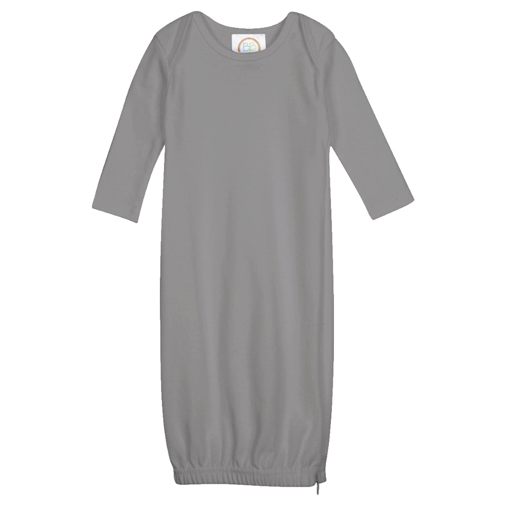 Long Sleeve Infant Gown with Hidden Zipper
