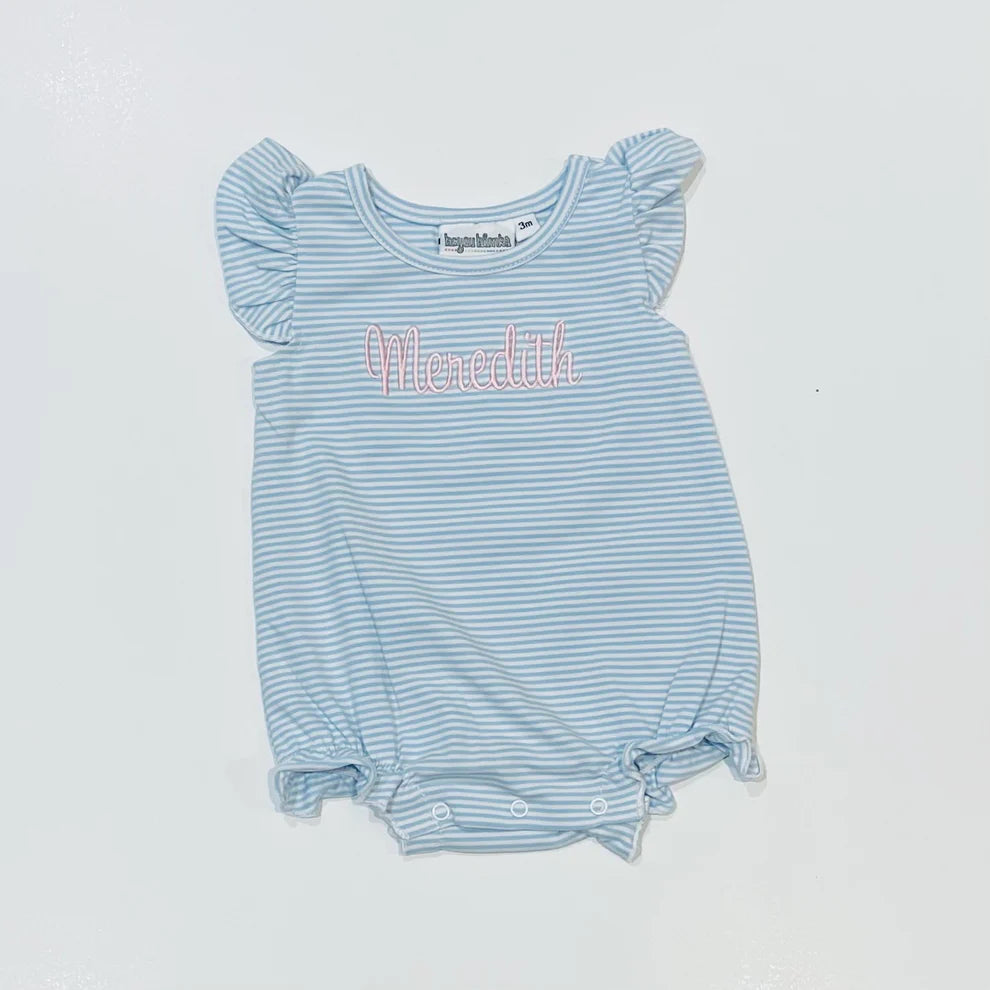 Striped Flutter Sleeve Bubble