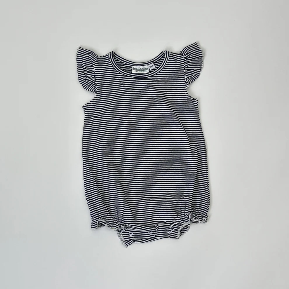 Striped Flutter Sleeve Bubble