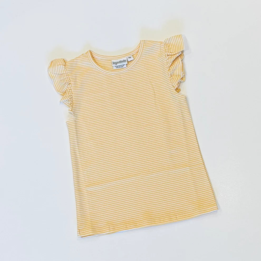 Striped Flutter Sleeve Shirt