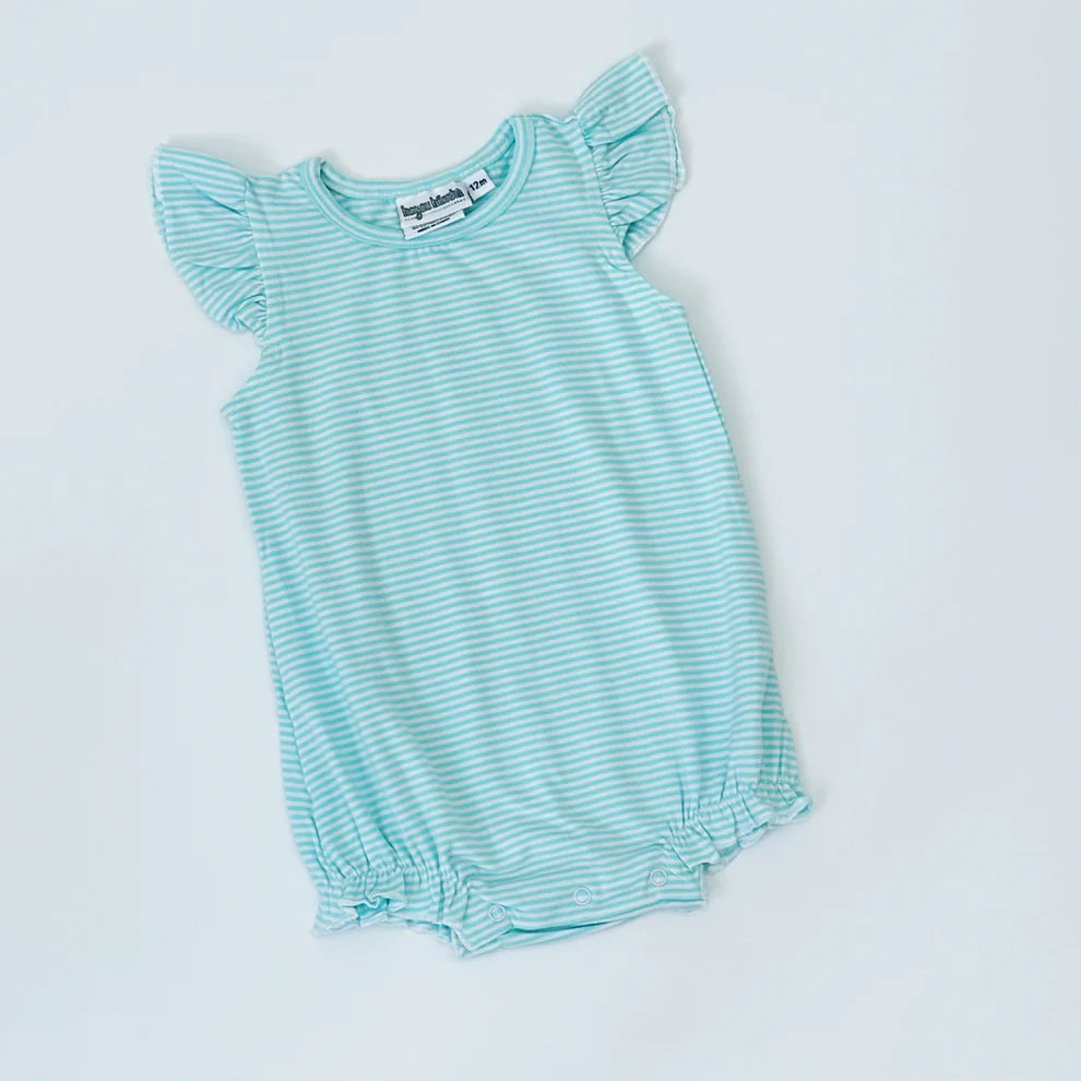 Striped Flutter Sleeve Bubble