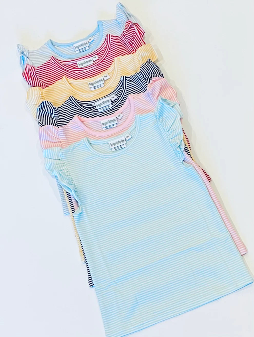 Striped Flutter Sleeve Shirt