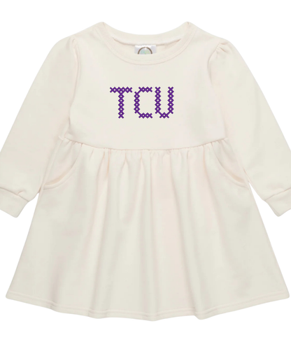 Custom Team Cross Stitch Sweatshirt Dress