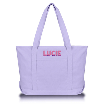 Solid Color Zippered Tote