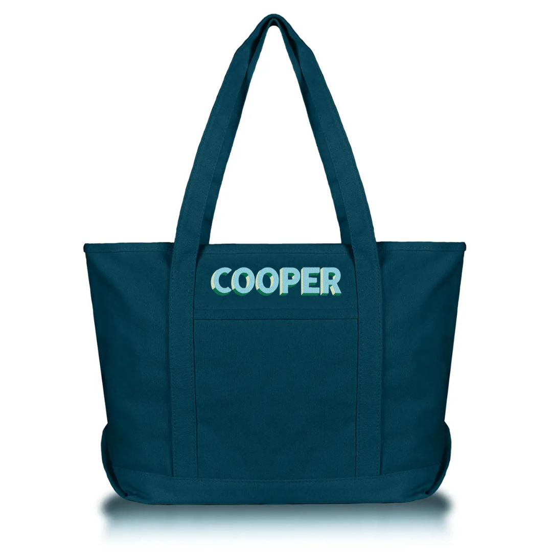Solid Color Zippered Tote