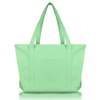 Solid Color Zippered Tote