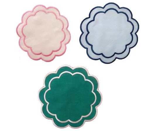 Scalloped Cocktail Napkins (Set of 2)