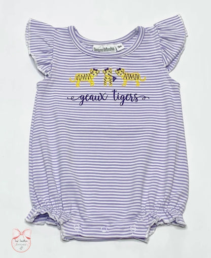 Striped Flutter Sleeve Bubble