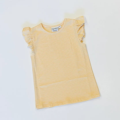 Striped Flutter Sleeve Shirt