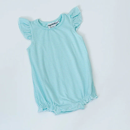 Striped Flutter Sleeve Bubble