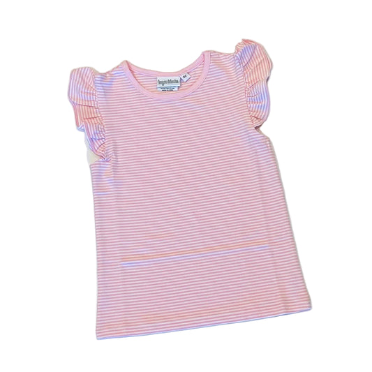 Striped Flutter Sleeve Shirt