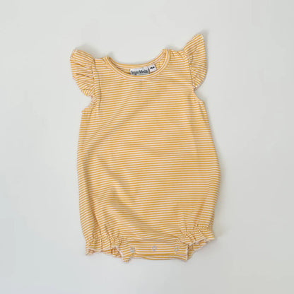 Striped Flutter Sleeve Bubble