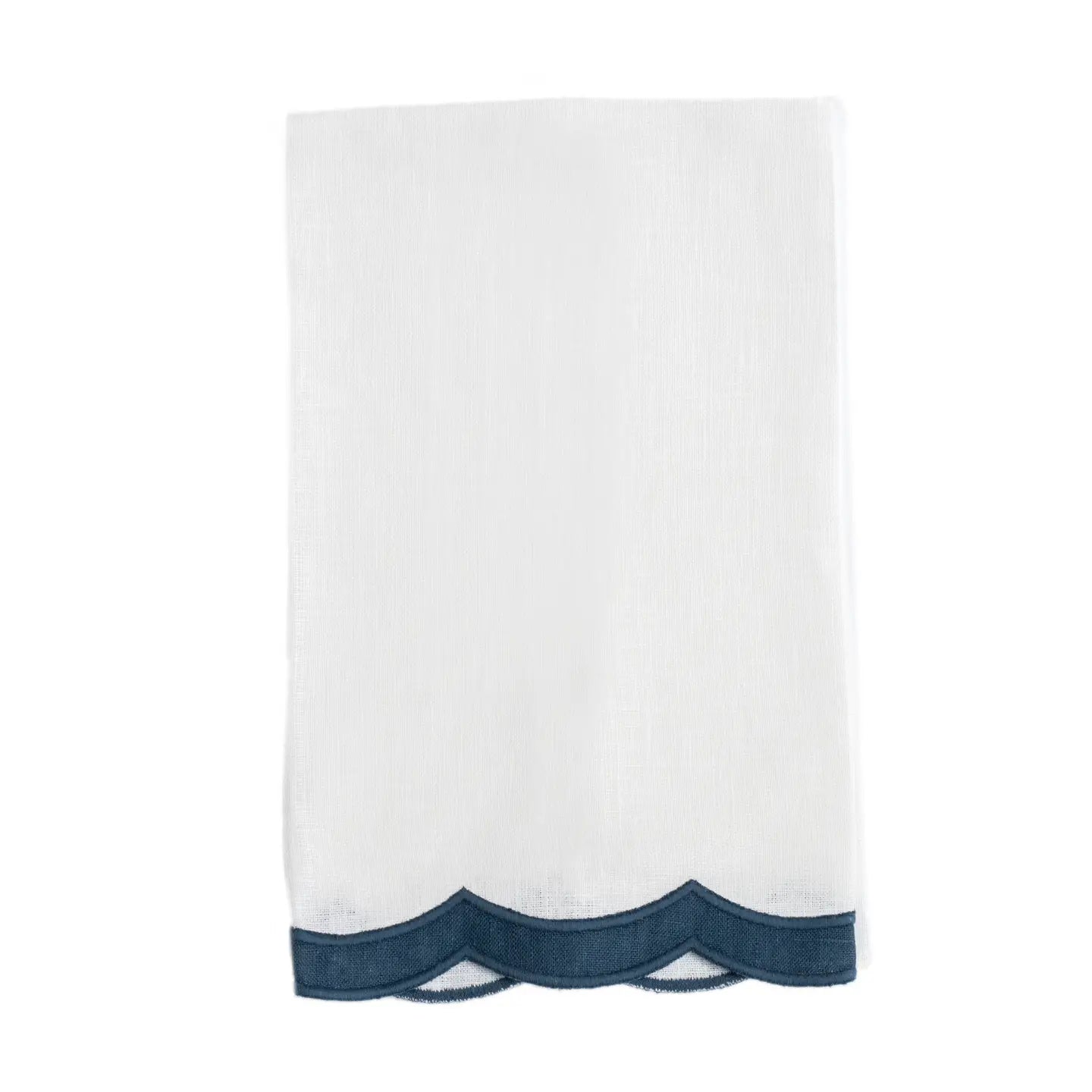 Scalloped Trim Linen Tea Towel