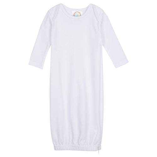 Long Sleeve Infant Gown with Hidden Zipper