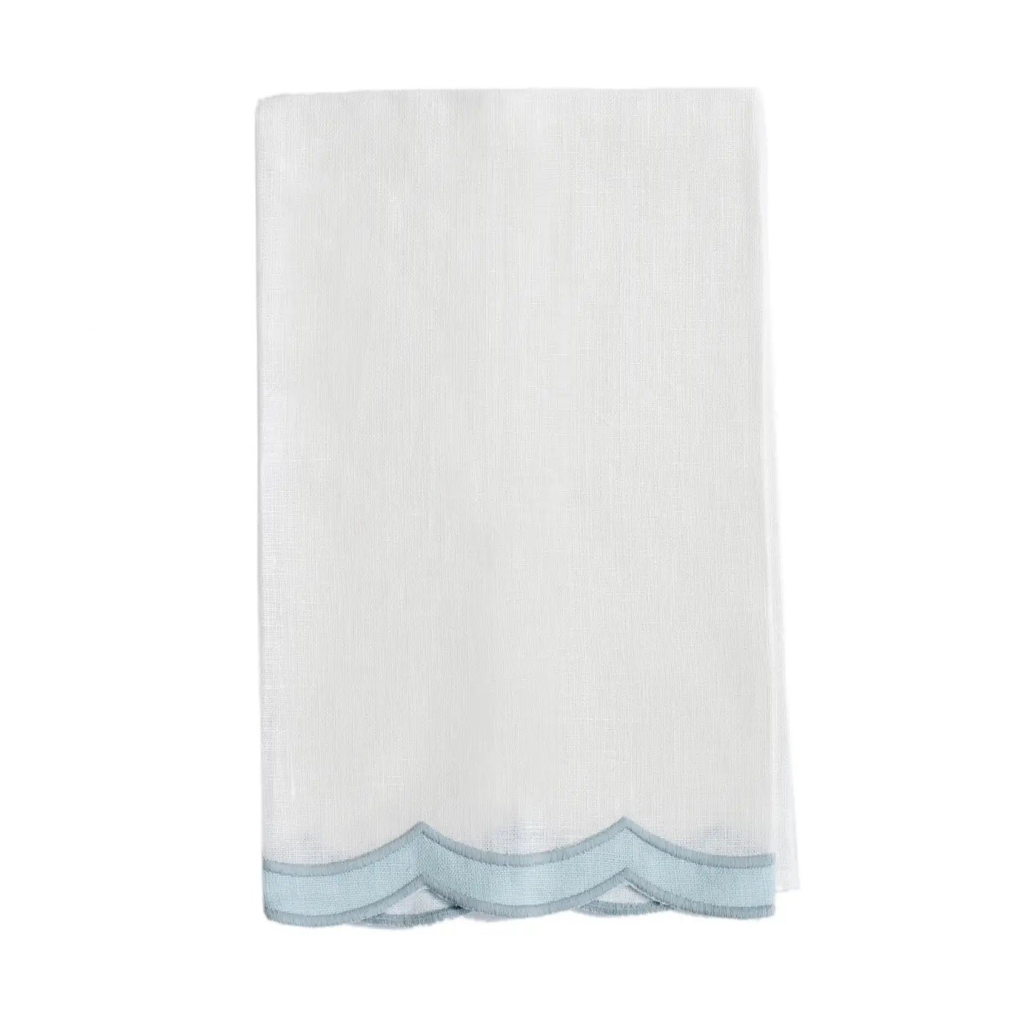 Scalloped Trim Linen Tea Towel