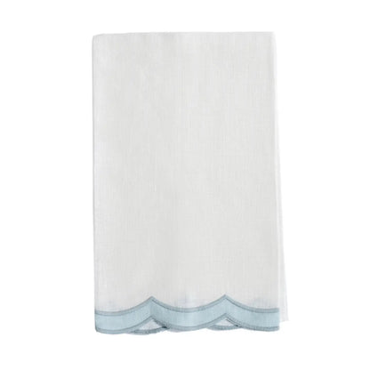 Scalloped Trim Linen Tea Towel