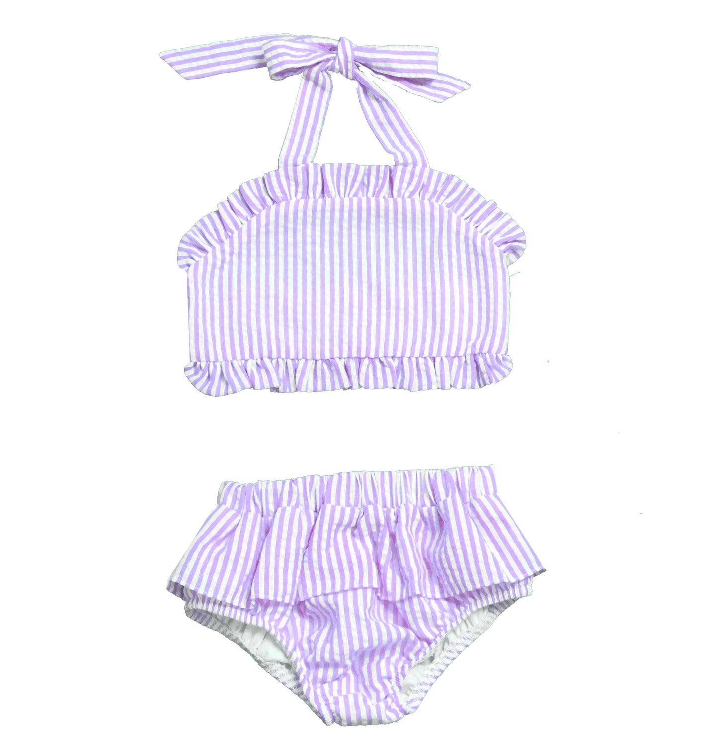 Two-piece Seersucker Bathing Suit